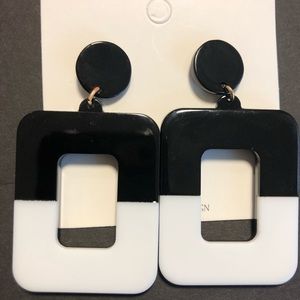 Black and White Statement Earrings
